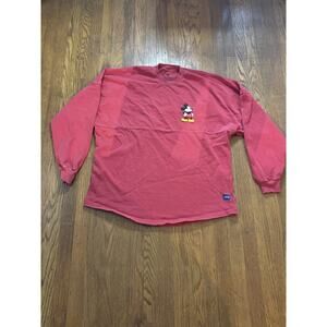 Disneyland Spirit Jersey Size M Adults Red Classic Logo Long Sleeve, Mickey